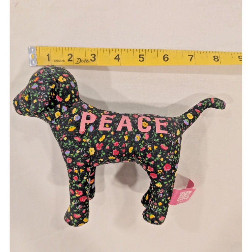 Victoria's Secret PINK "PEACE" Floral Dog Collectible – Black / Multi Floral